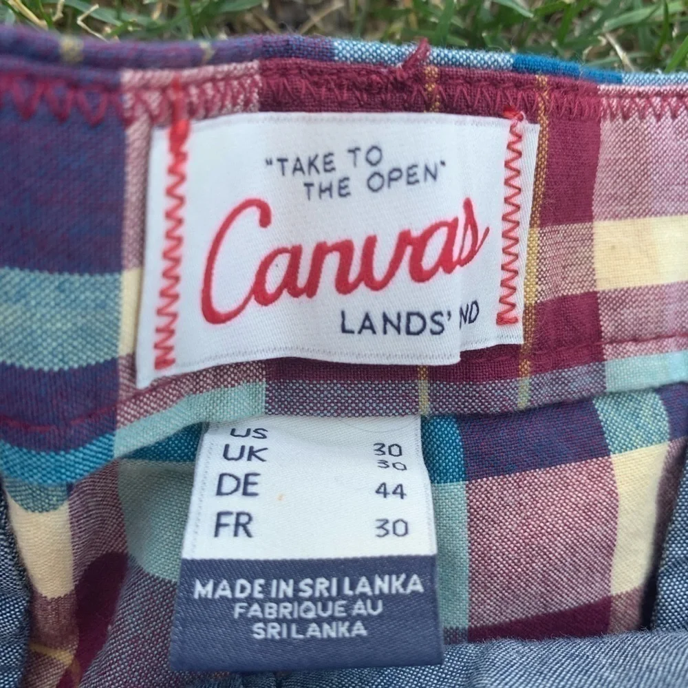 Land’s End Canvas Madras Bermuda Shorts NWT 30